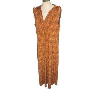 Brooke Shields Timeless Paisley Maxi Dress L Boho Retro Sleeveless